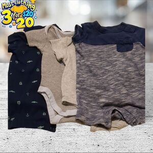 Bundle of four(4) outfits/onesies/rompers size 3-6 months